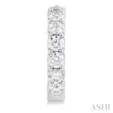 3 Ctw Inside-Out Embellished Round Cut Diamond Hoop Earrings in 14K White Gold